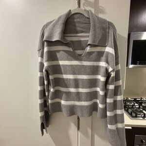 Striped Nautical Collared Sweater